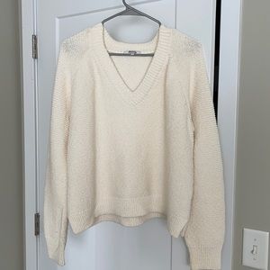 Madewell v sweater long sleeve cream